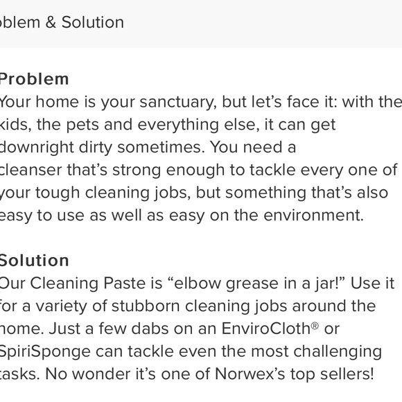 Norwex Cleaning Paste - You can use this paste on almost everything! - Picture 3 of 4